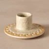 Tidal Etched Ceramic Candle Holder