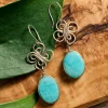 Trebol Amazonite Dangle Earrings