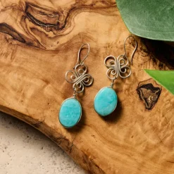 Trebol Amazonite Dangle Earrings