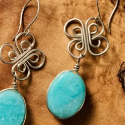 Trebol Amazonite Dangle Earrings