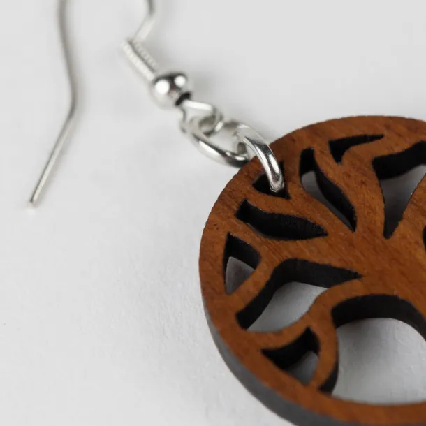 Tree of Life Dangle Wood Earrings