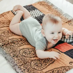 Upcycled Sari Baby Blanket