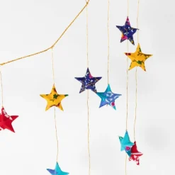 Upcycled Sari Star Valance