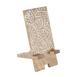 Vasai Mango Wood Phone Stand - Mandala