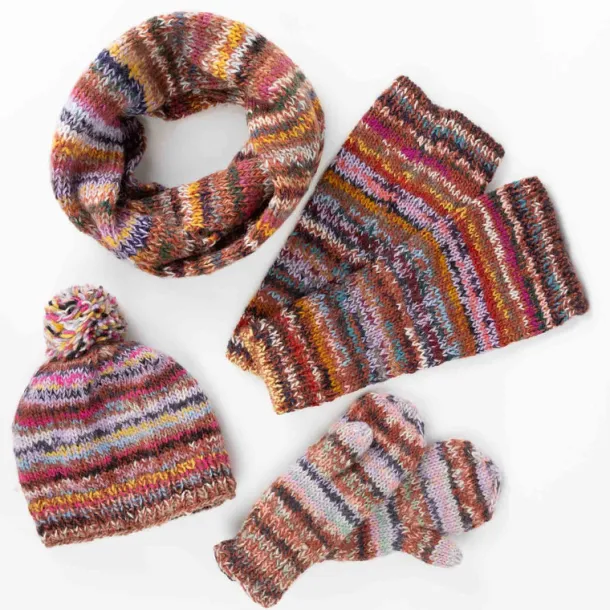 Warm Stripe Infinity Wool Scarf