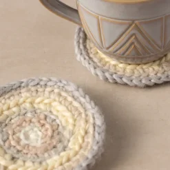 Watercolor Crocheted Mug Rugs - Set of 2