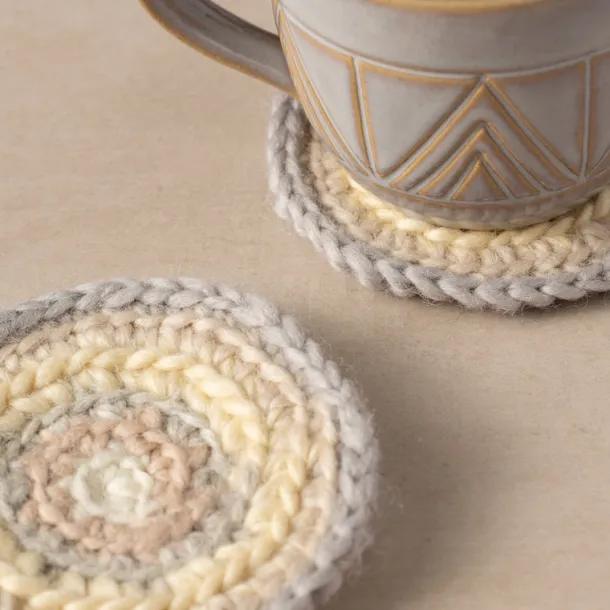 Watercolor Crocheted Mug Rugs - Set of 2