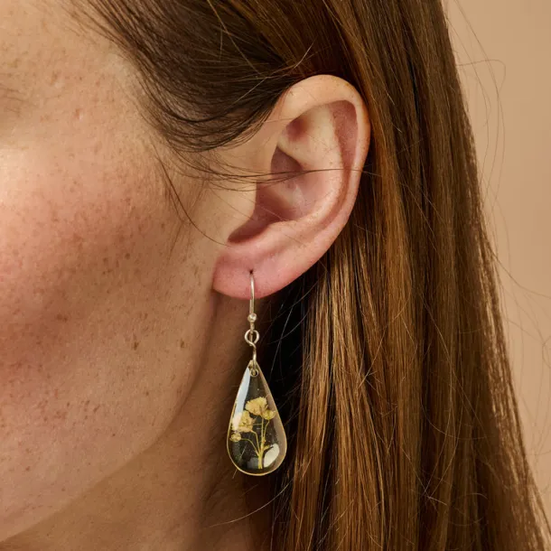 White Rain Flower Earrings