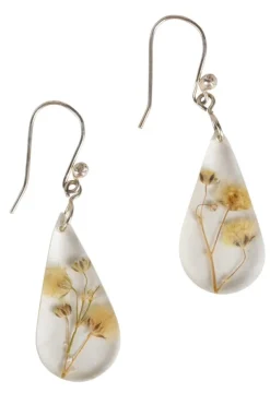 White Rain Flower Earrings