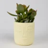 Winky Face Cream Terracotta Planter