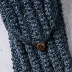 Winter Sky Ribbed Wool Convertible Mittens