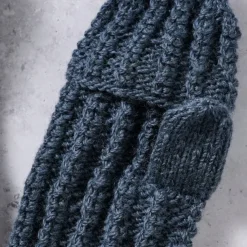 Winter Sky Ribbed Wool Convertible Mittens