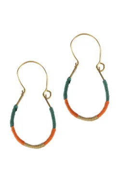Wrapped-Up Brass Hoops - Multicolored