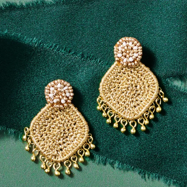Zari Thread Post Earrings