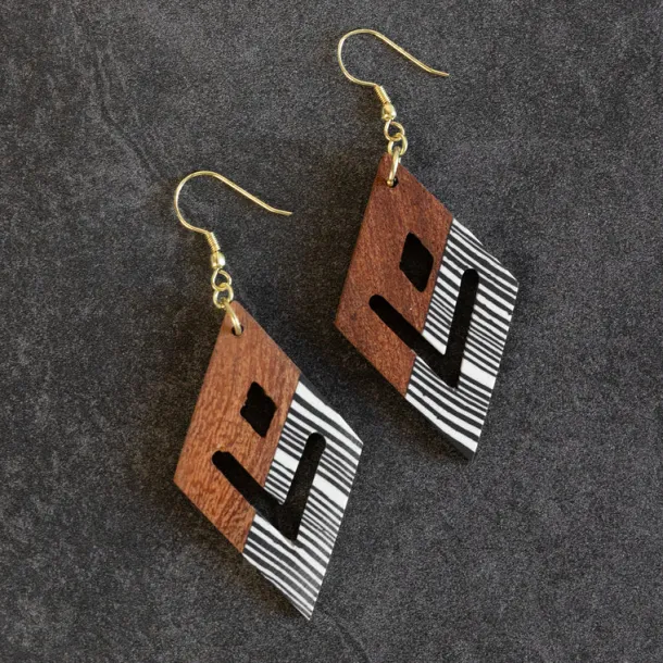 Zebara Diamond Wood Earrings